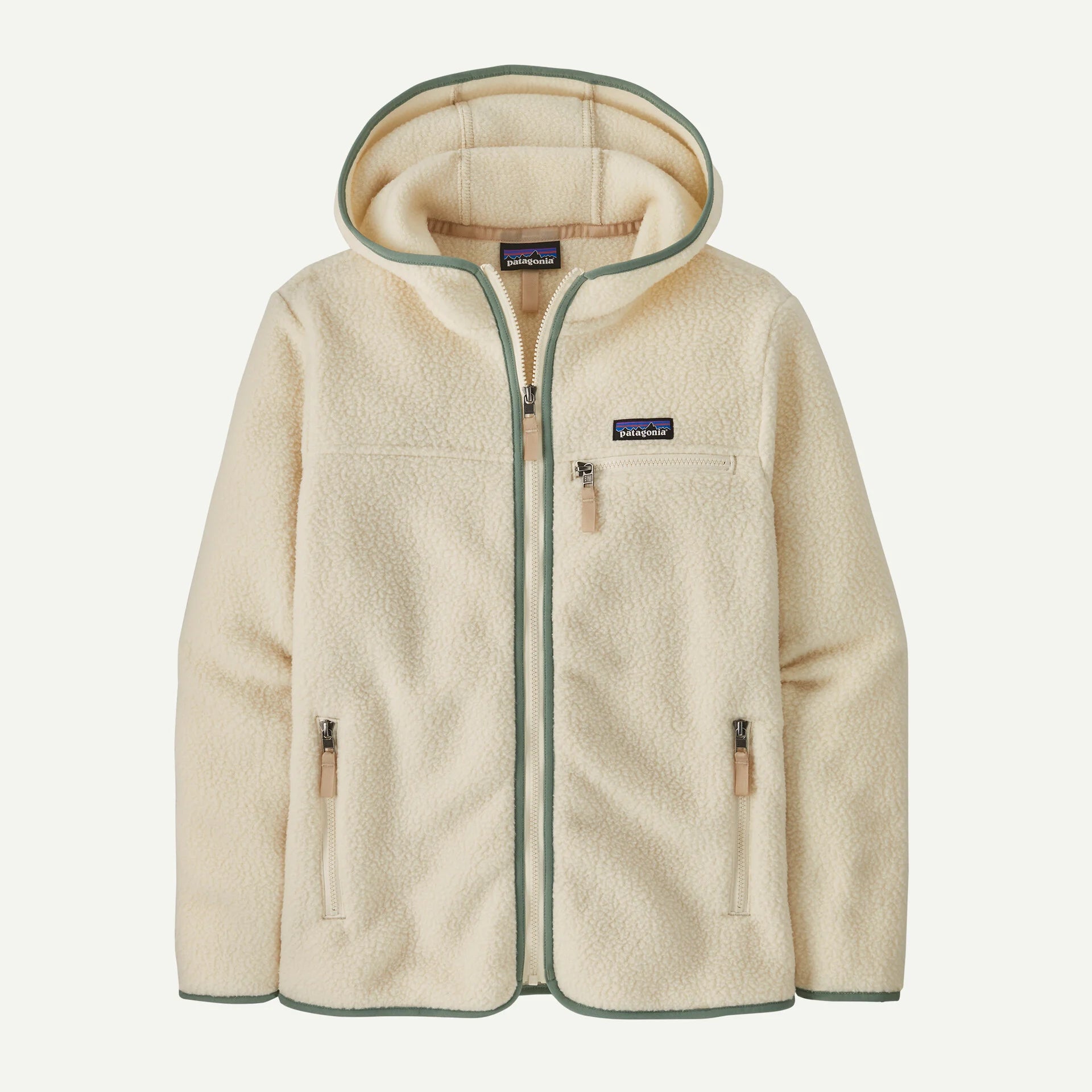 natural/ellwood green Retro Pile Hoody W