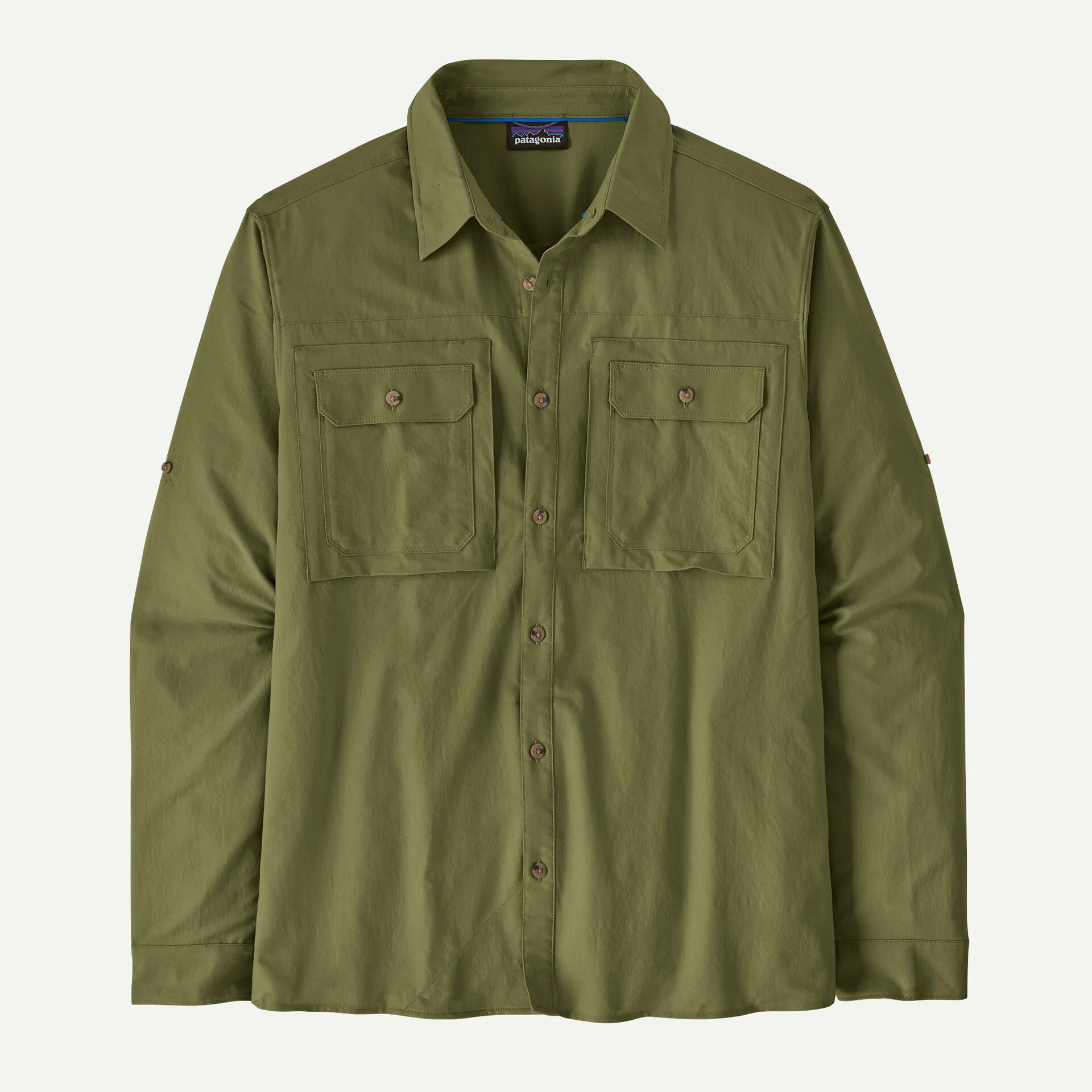caper green Long-Sleeved Self Guided Sun Shirt Man