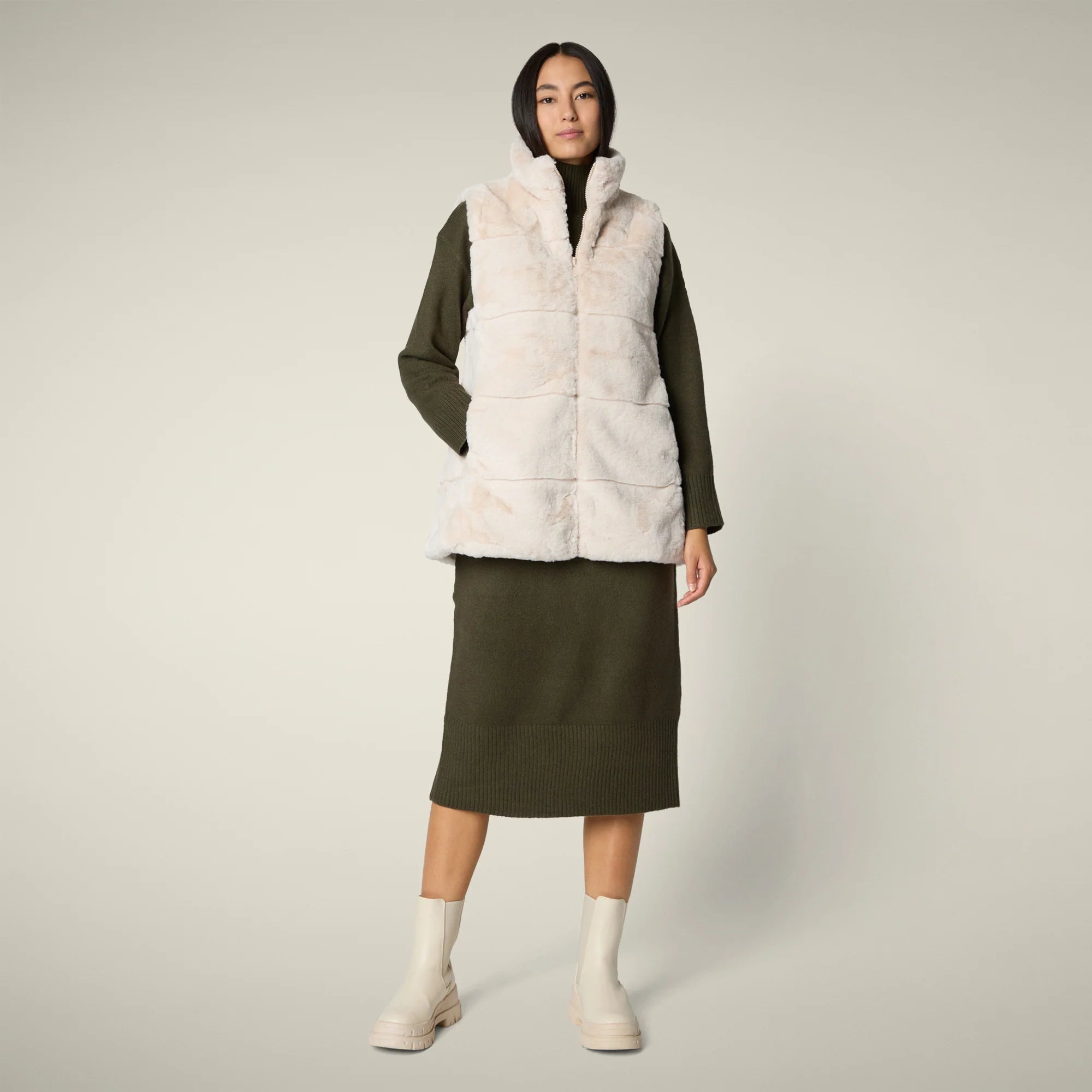 Nives Reversible Faux Fur Vest W