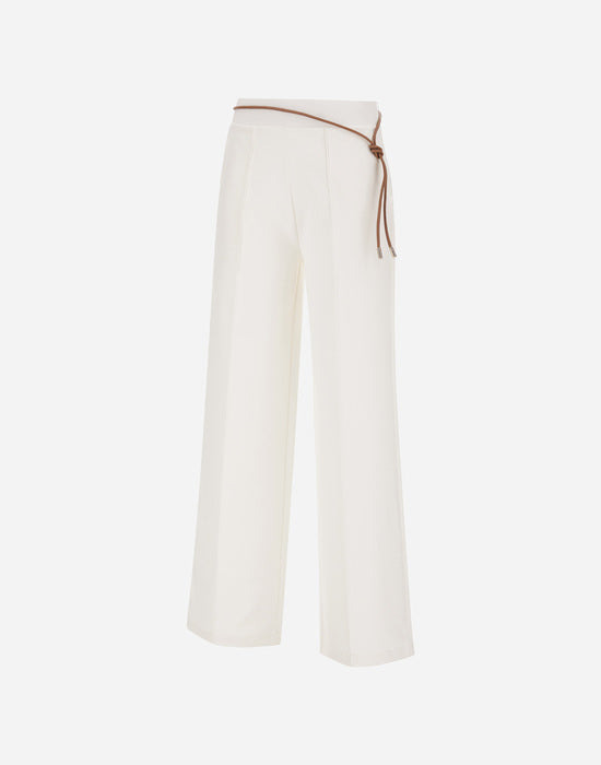 bianco Pantalone Laccio In Vita Wmn