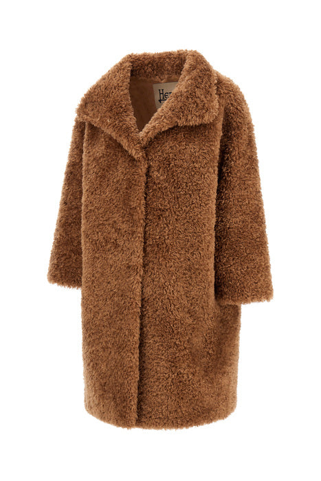 Coat in Curly-Effect Faux Fur Wmn