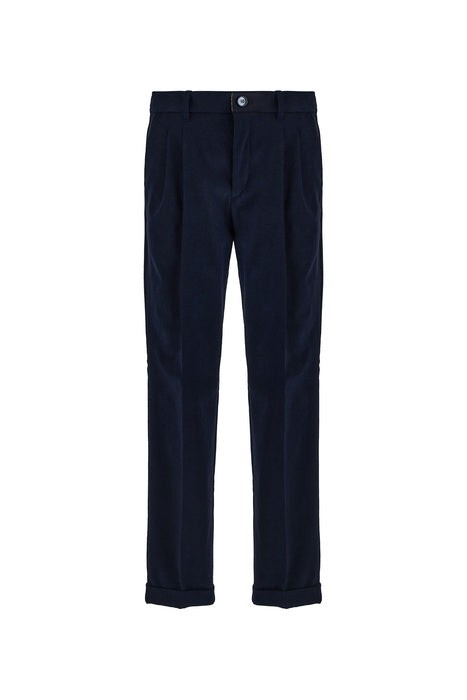 blu navy Regular Fit Turn-Up Trousers M