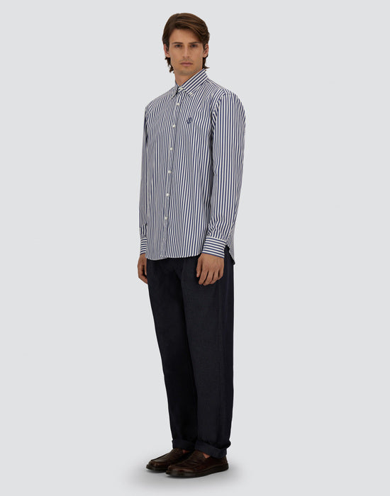 Shirt in Striped Popeline Man