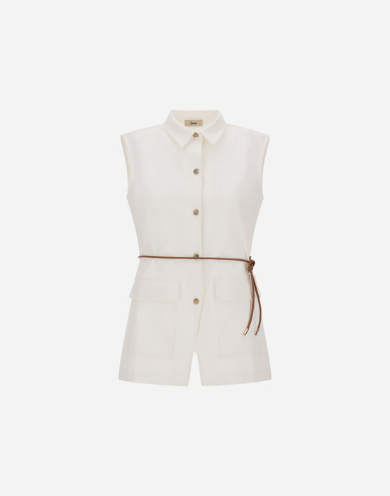 bianco Gilet Con Cintura Wmn