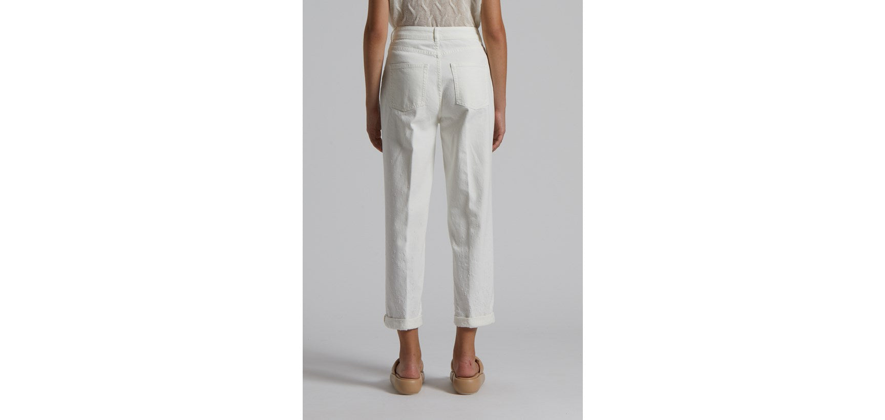 Pantalone Denim Bianco W