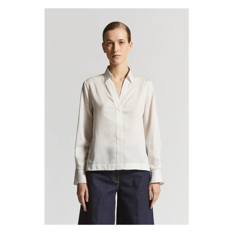Camicia Tela Rigata Misto Seta W