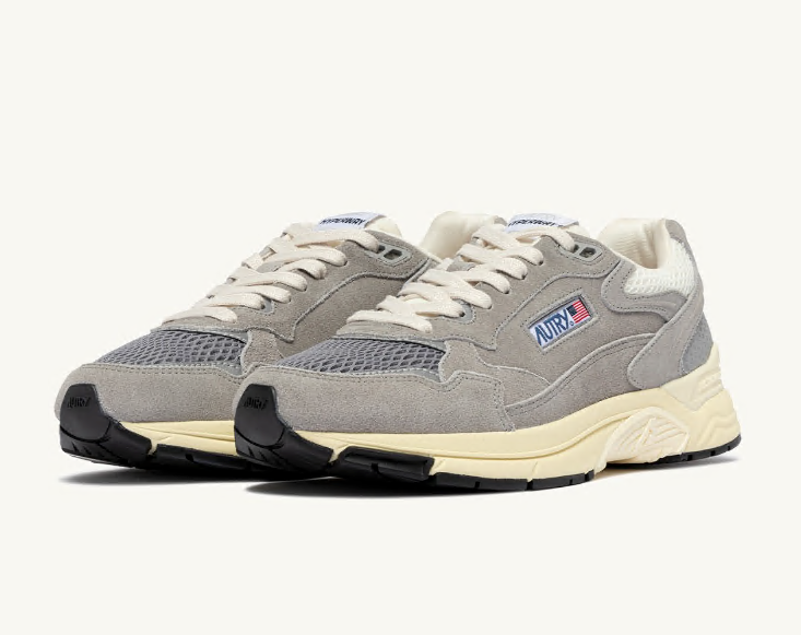 Hyperway Low in Marshmallow, Lead Suede and Mesh Man
