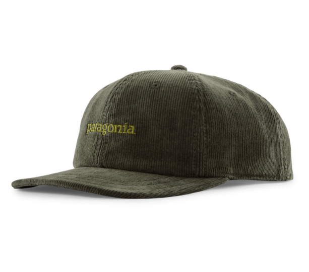 text logo: old growth green Corduroy Cap