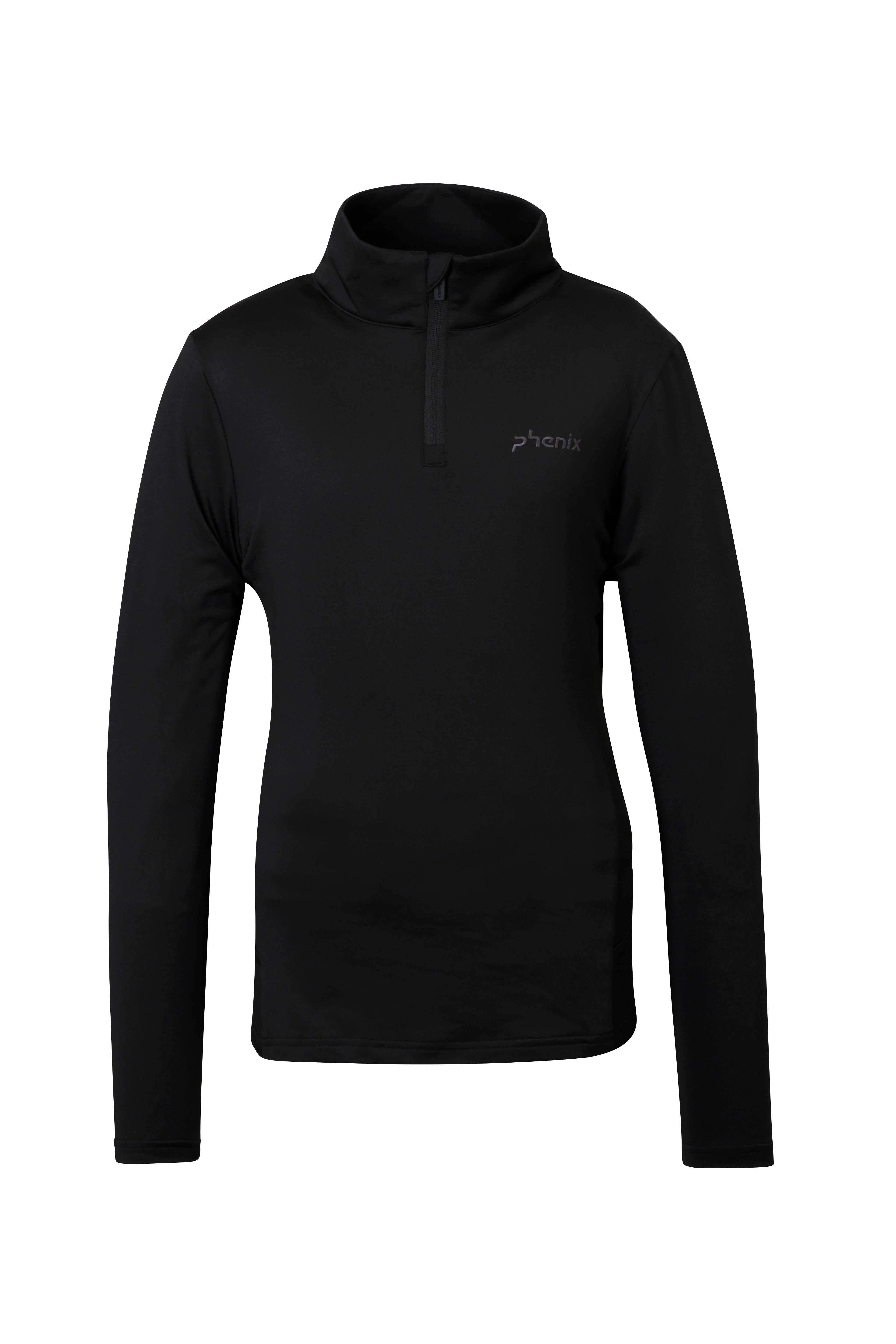 black Basic Set-in Sleeve 1/2 Zip W