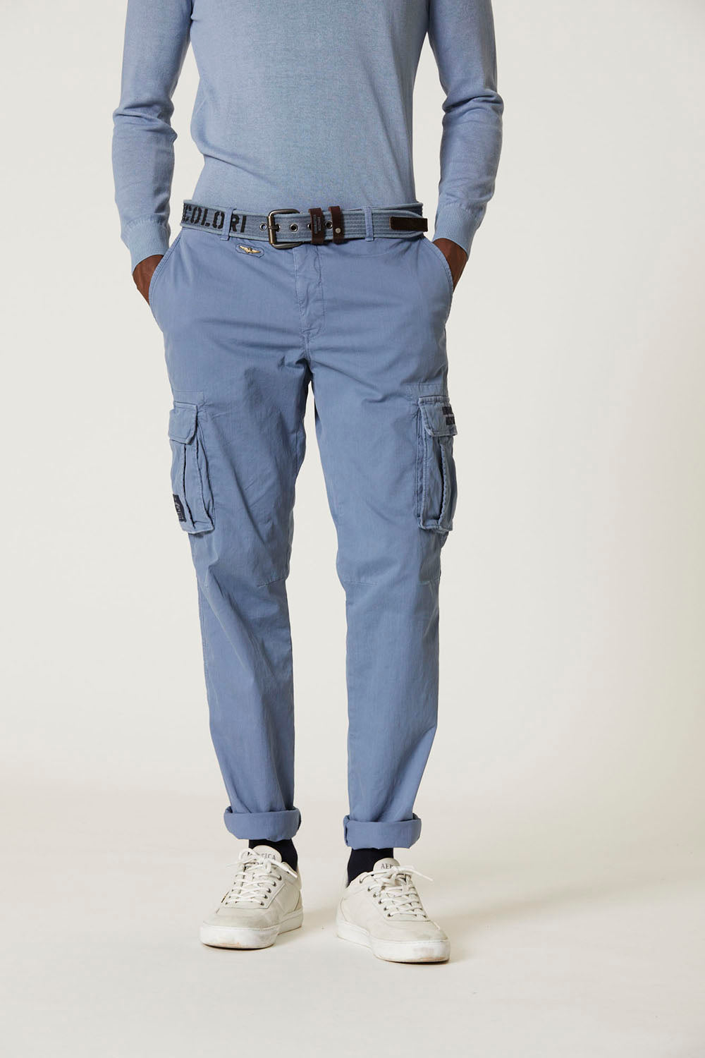 Cargo trousers in stretch gabardine