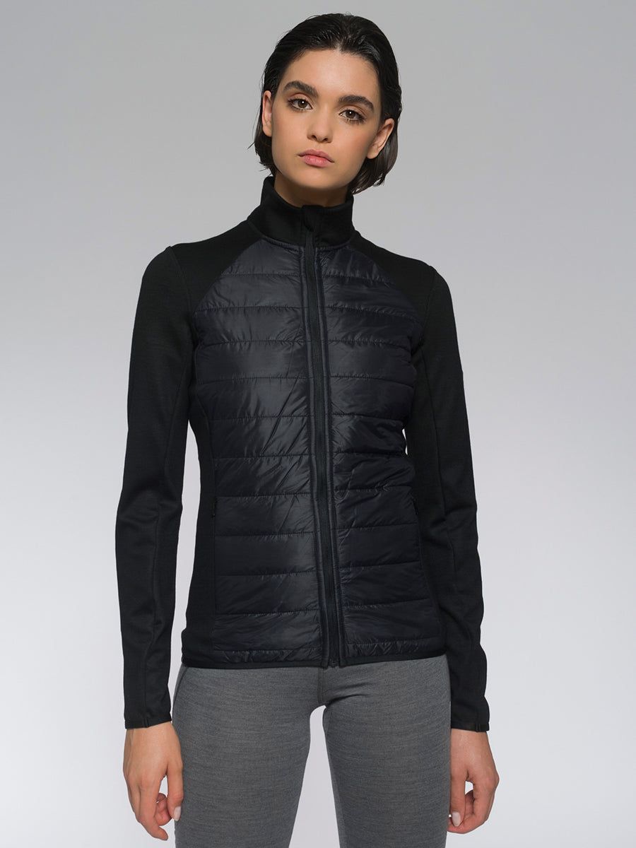 black Sybilla Quilted Full Zip LS W