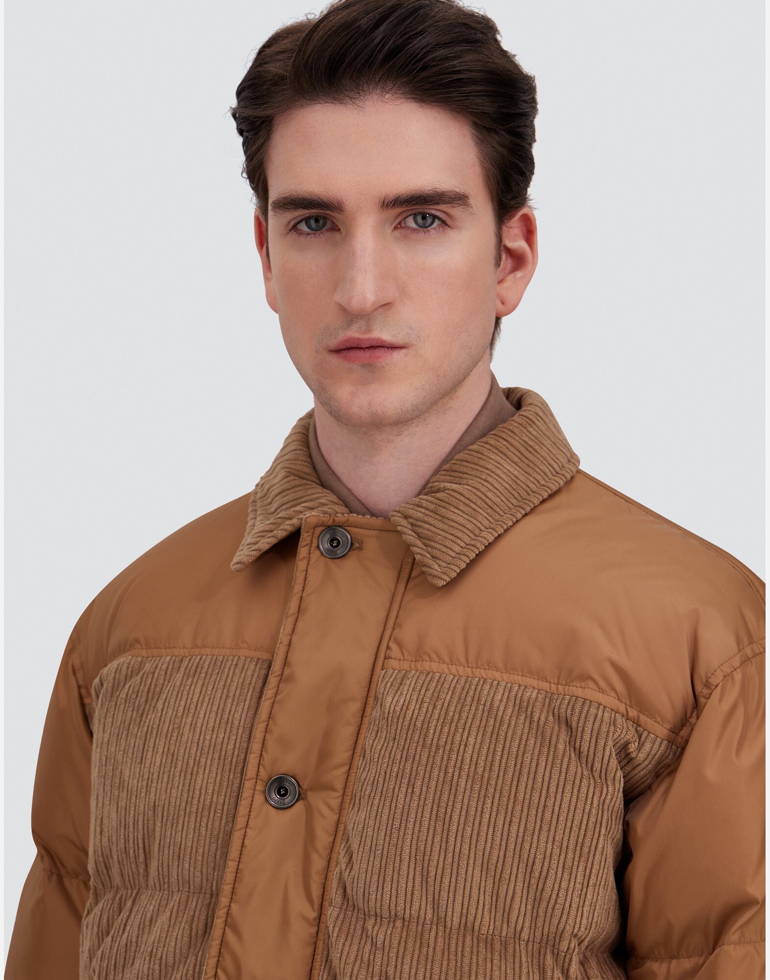 Jacket in Corduroy and Nylon Chamonix Man