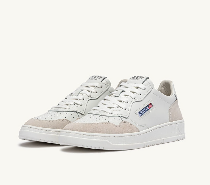 Medalist Low White Leather and Suede Wmn